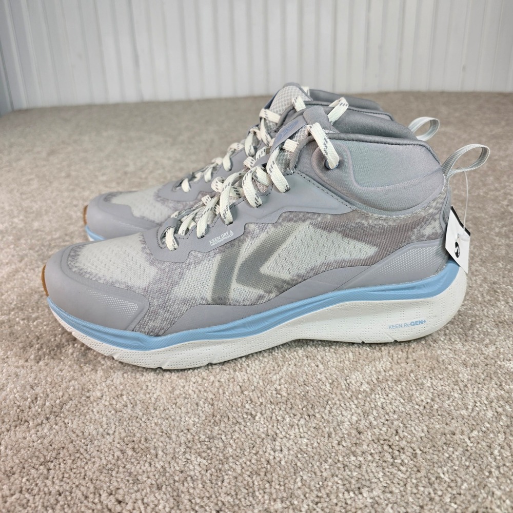 KEEN Leiki Mid Waterproof Hiking Boots Vapor Skyway Grey Blue 1030362 Womens 10